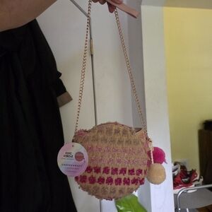 Under One Sky Tan and Pink Patterned Mini Bag